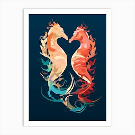 Seahorse Minimalist Abstract 4 Art Print