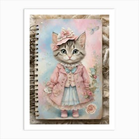 Shabby Chic Kitten Art Print