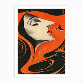 Woman With Long Hair 8 Art Print