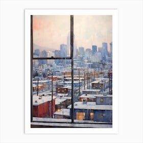 Winter Cityscape Vancouver Canada 4 Art Print