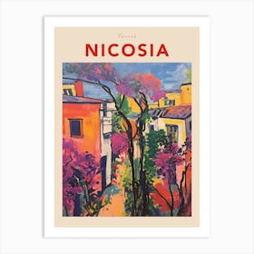Nicosia Cyprus 3 Fauvist Travel Poster Art Print