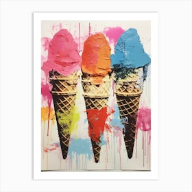 Pop Art Colourful Ice Cream Inspired 3 Art Print