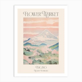 Flower Market Mount Norikura In Nagano, Japanese Landscape 1 Poster Art Print