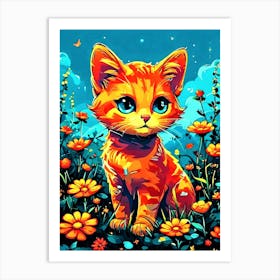 Feline Cat Creative Artwork Illustration 24 Art Print