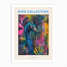 Abstract Peacock Loose Brushstrokes Poster Art Print
