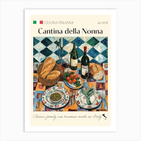 Cantina Della Nonna Trattoria Italian Poster Food Kitchen Art Print