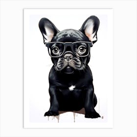 French Bulldog With Glasses Art Print