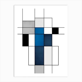 Blue Grey Mondrian No 463 Art Print