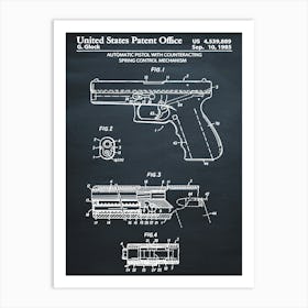 1985 Glock Automatic Pistol Art Print