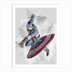 Captain America Portrait Art Print