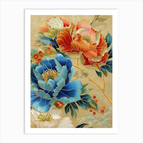 Japanese Flower Painting Art Print