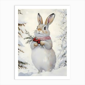 Christmas Bunny 1 Art Print