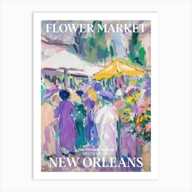 Vintage Flower Market Painting New Orleans 3 Art Print