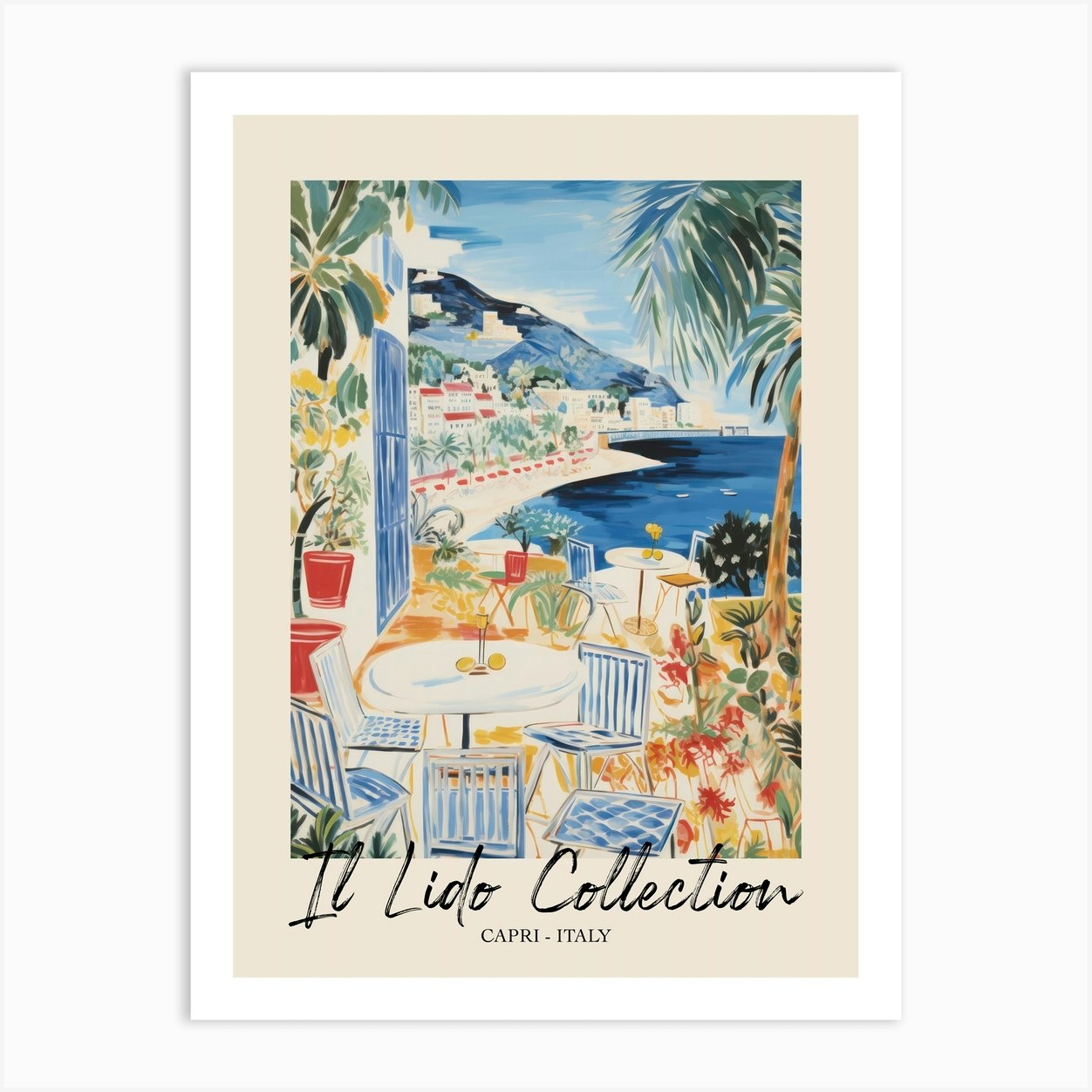 Capri Italy Il Lido Collection Beach Club Poster 3 Art Print by