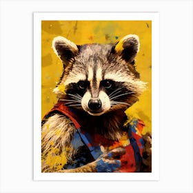 A Wrestling Raccoons In The Style Of Jasper Johns 4 Art Print