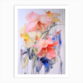 Abstract Flower Painting Gladiolus 1 Art Print