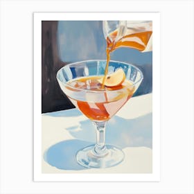 Lemon Tea Pouring into Cocktail Glass Art Print