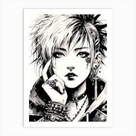 Punk Girl Illustration Art Print