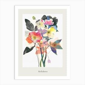 Hellebore 1 Collage Flower Bouquet Poster Art Print