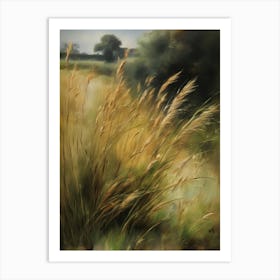 Wild grass, old oil painting,Colorado Arts, Vermont Arts,Montana Arts,Alaska Arts4 Art Print