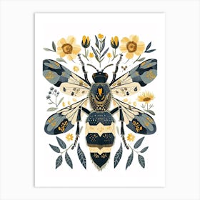 Colourful Insect Illustration Wasp 9 Art Print