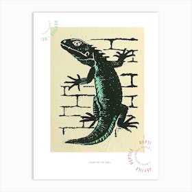 Lizard On The Brick Wall Bold Block 2 Poster Art Print