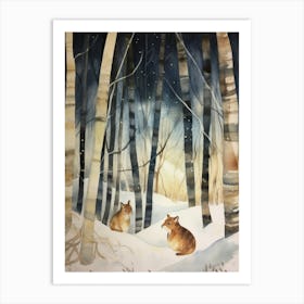 Winter Watercolour Chipmunk 5 Art Print