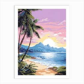 A Canvas Painting Of Matira Beach, Bora Bora 4 Art Print