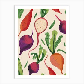 Vegetable Pattern Illustration 3 Art Print