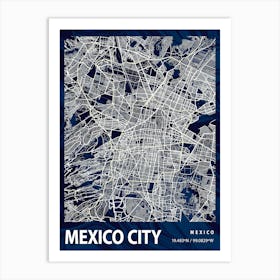 Mexico City Crocus Marble Map Art Print