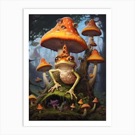 Tree Frog Home Art Nouveau 2 Art Print