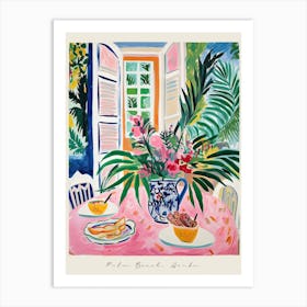 Poster Of Palm Beach, Aruba, Matisse And Rousseau Style 1 Art Print