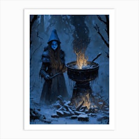 Wintery Witch Girl Art Print