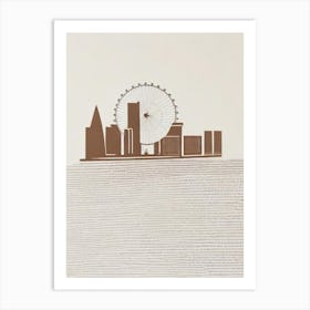 London Eye 1 London Boho Landmark Illustration Art Print