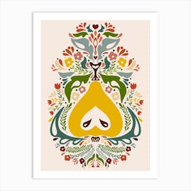 Pear Folk Art Print Art Print