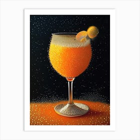 Bellini Pointillism Cocktail Poster Art Print