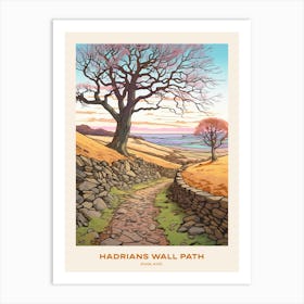 Hadrians Wall Path England Hike Poster Art Print