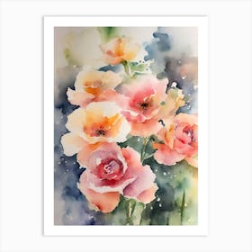 Watercolor Roses Art Print