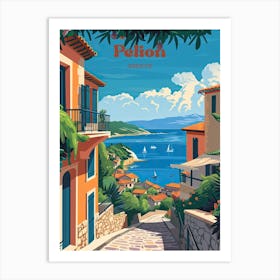 Pelion Greece Aegean Sea Digital Travel Art Art Print