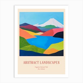 Colourful Abstract Tongariro National Park New Zealand 4 Poster Art Print