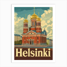 Aihrgdesign A Retro Travel Poster For Helsinki 3 Art Print