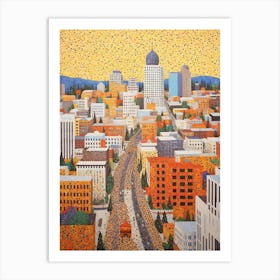 Spokane Washington Pixel Art 10 Art Print