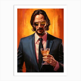 John Wick with a Drink Art Art Print