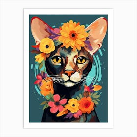 Oriental Shorthair Cat With A Flower Crown Painting Matisse Style 1 Art Print