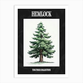 Hemlock Tree Pixel Illustration 2 Poster Art Print