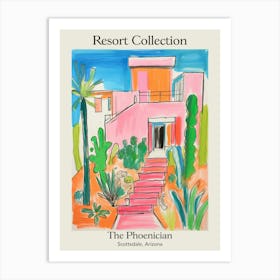 Poster Of The Phoenician   Scottsdale, Arizona   Resort Collection Storybook Illustration 3 Art Print