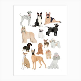 Great Dogs In Glasses Art Print