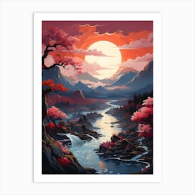 Cherry Blossom Sunset 2 Art Print