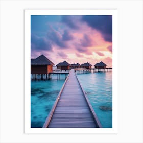 Sunset At The Maldives 3 Art Print