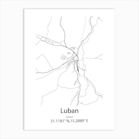 Luban,Poland Minimalist Map Art Print